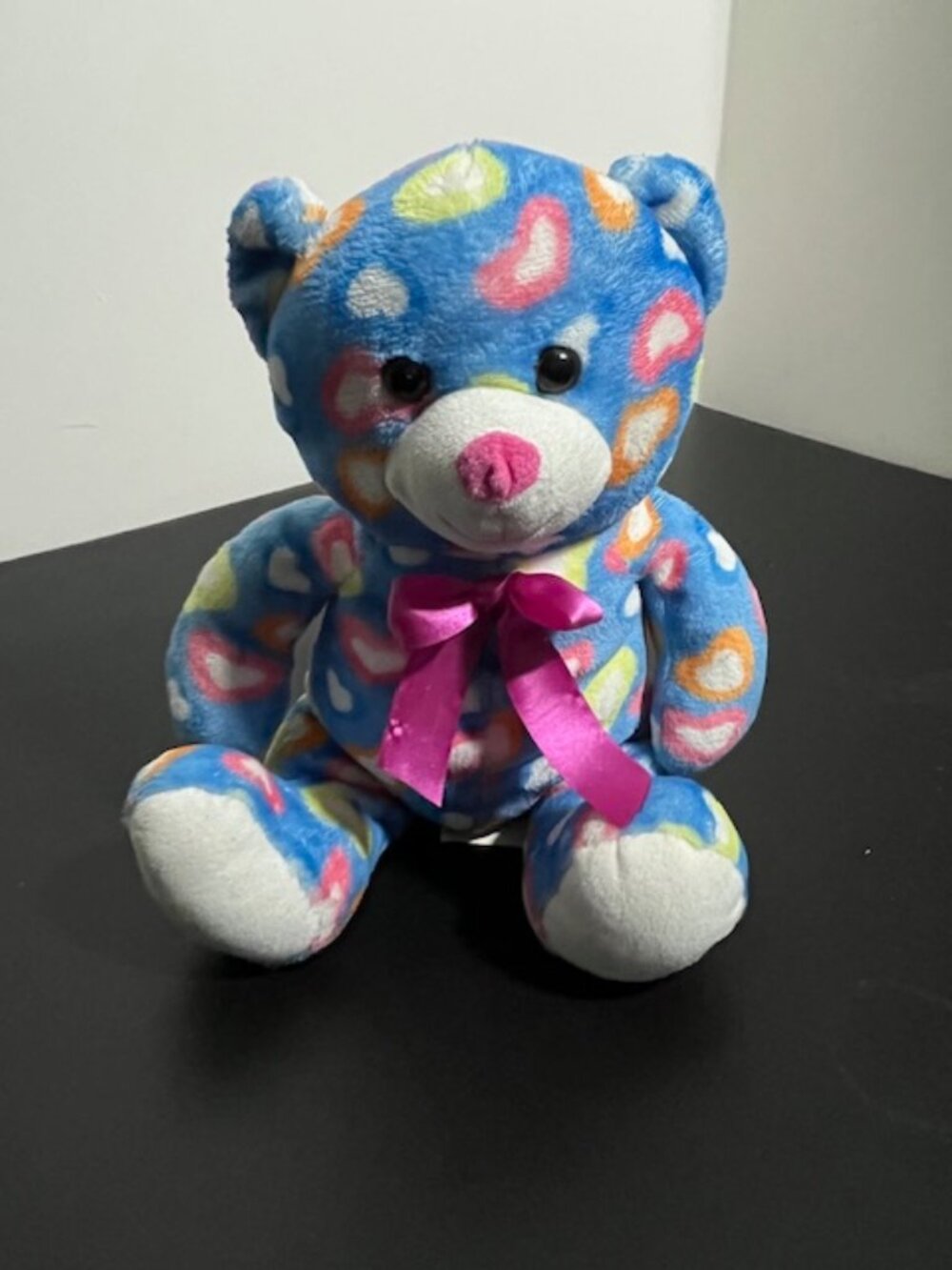 Hug and Luv Blue Plush Bear 12"